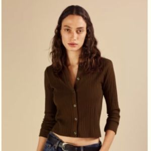 Zara Button Down Knit Top